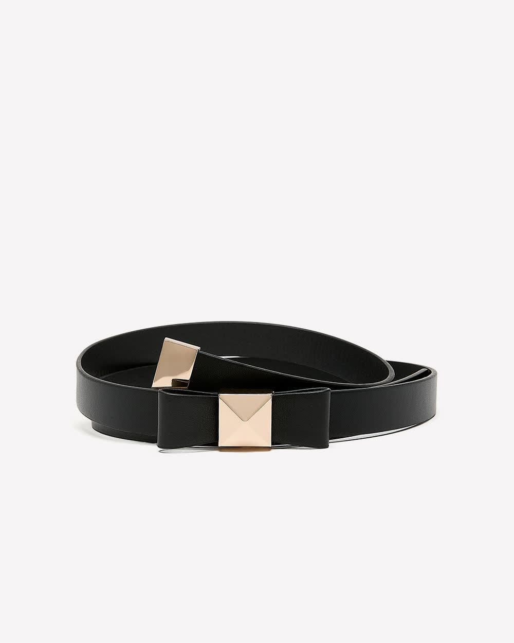 Black Skinny Belt with Bow
