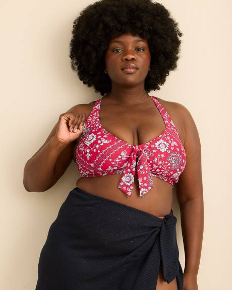 Haut de bikini avec d&eacute;tail nou&eacute; au devant