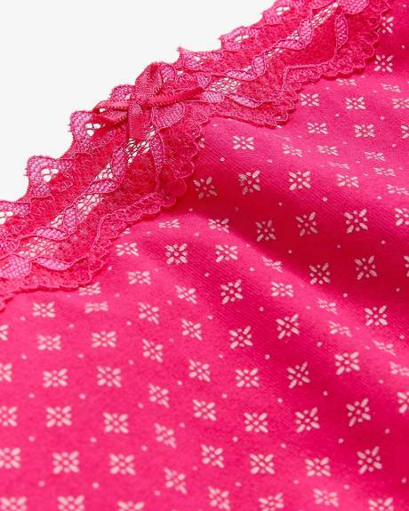 Culotte de coton imprimée avec taille en dentelle - ti Voglio