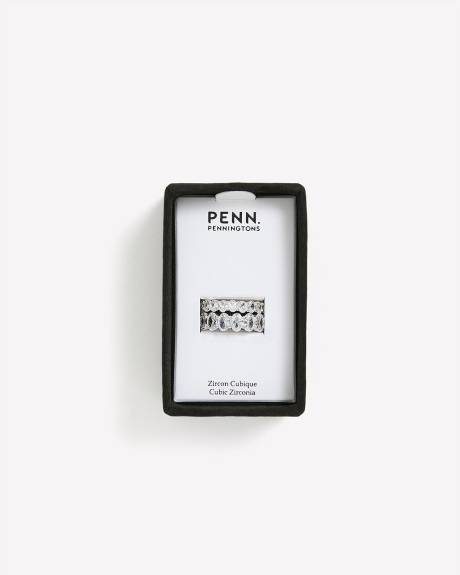 Cubic Zirconia Rings, Set of 2