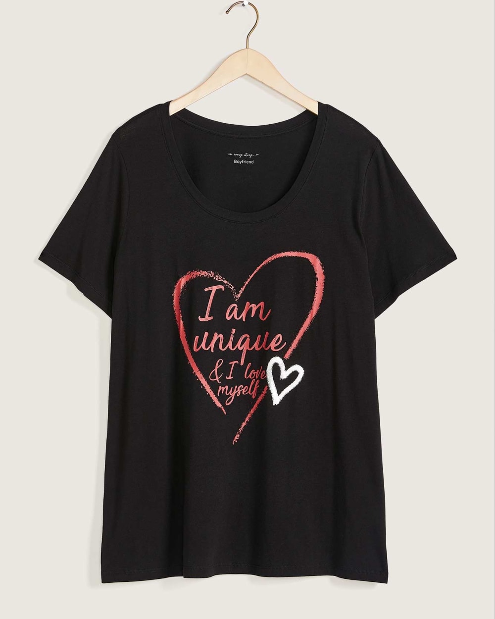T-shirt coupe boyfriend à col rond - In Every Story