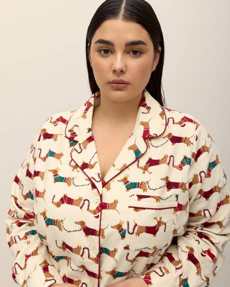 Holiday Teckel Flannel Pyjama Set - ti Voglio