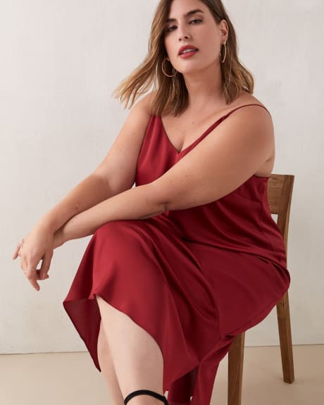 Satin Sleeveless Midi Dress - Addition Elle