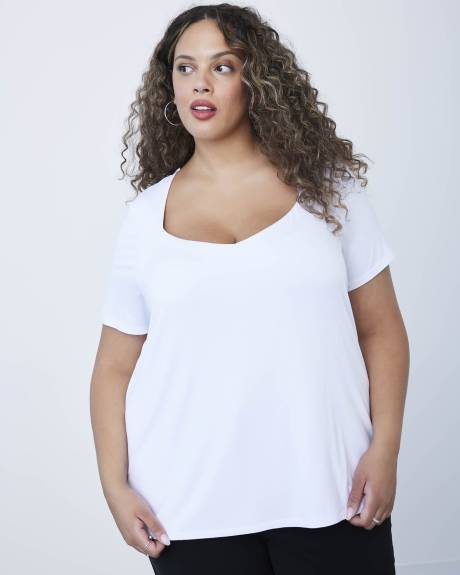 Short-Sleeve A-Line Knit Top