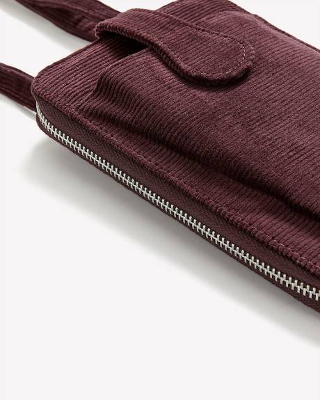 Sac pour cellulaire en velours côtelé