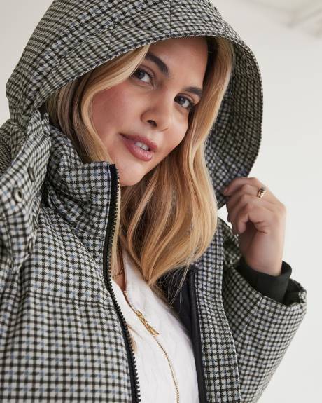 Stretch Puffer Jacket with Removable Hood