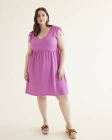 Robe sans manches avec cordons aux épaules