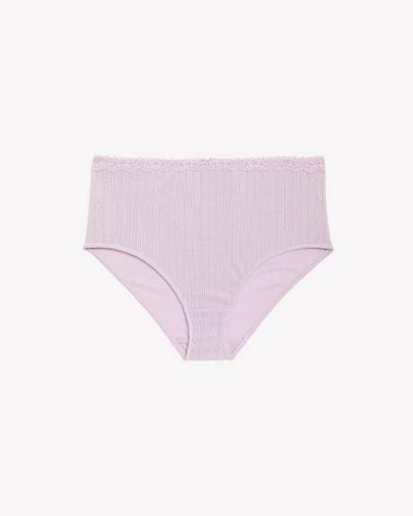 Culotte échancrée unie en mailles pointelle - ti Voglio