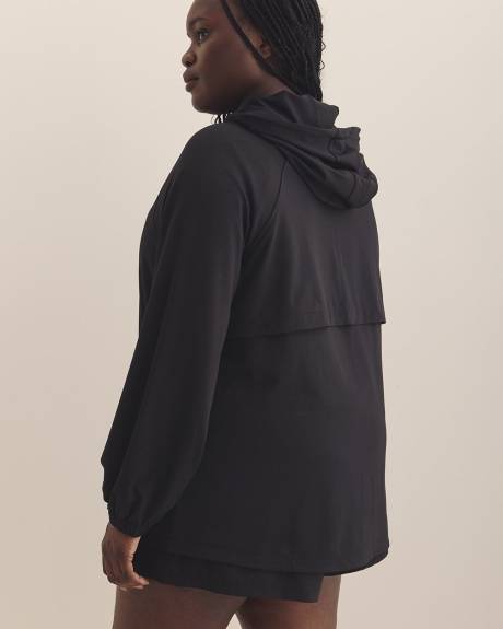 Manteau texturé à capuchon avec demi-fermeture à glissière - Active Zone