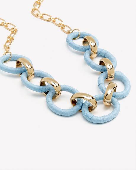 Short Necklace with Corded Hoops