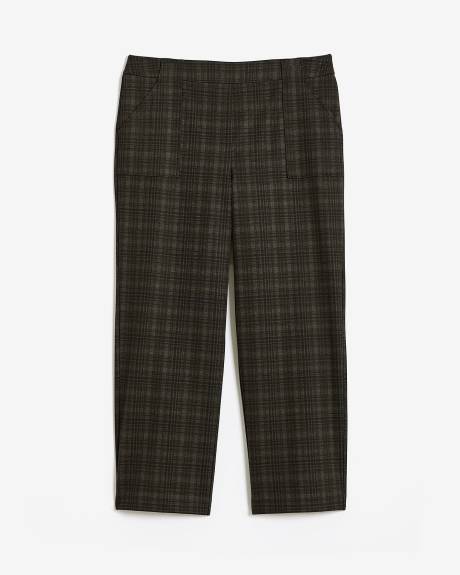 Plaid Essential Ponte de Roma Wide-Leg Pant