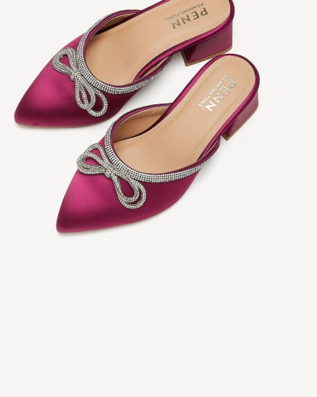 Extra Wide Width, Pointy Faux-Satin Shoes