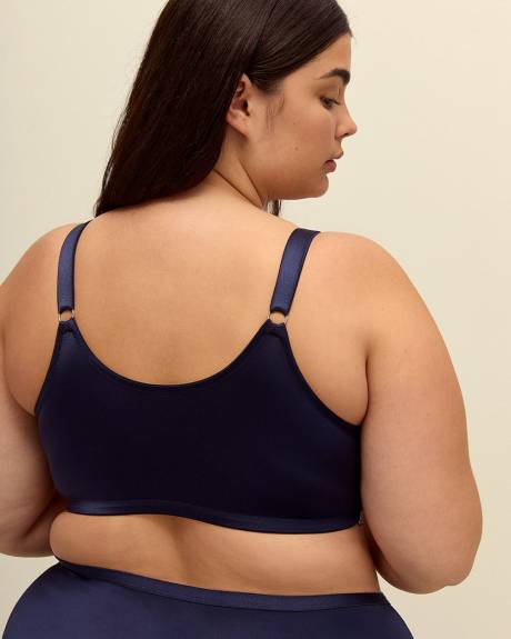 Unlined Underwire Front-Closure Bra with Embroidery - Déesse Collection