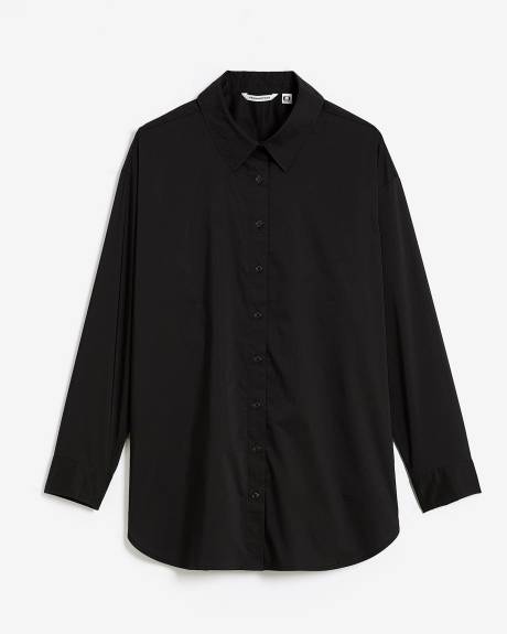 Black Buttoned Down Tunic Shirt