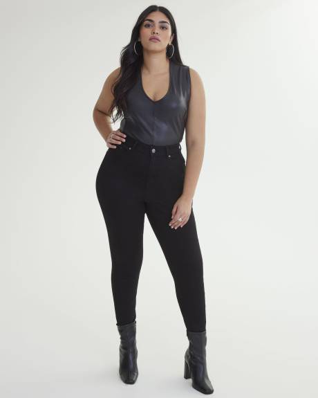 Black Sleeveless V-Neck Top - Addition Elle