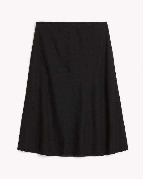 Black Textured Knit Midi Skirt