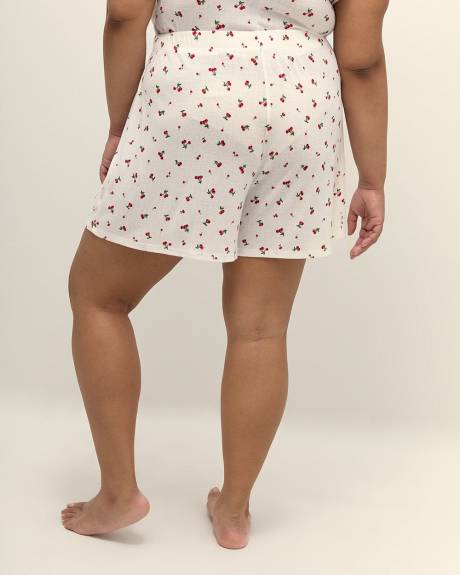 Short boxer en pointelle à motif de cerises - ti Voglio
