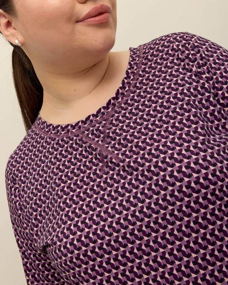 T-shirt à motifs géométriques avec col rond - Active Zone