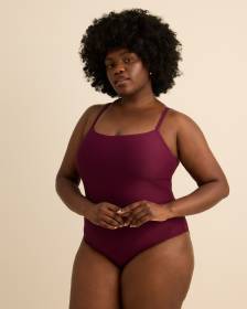 Maillot une-pièce texturé violet