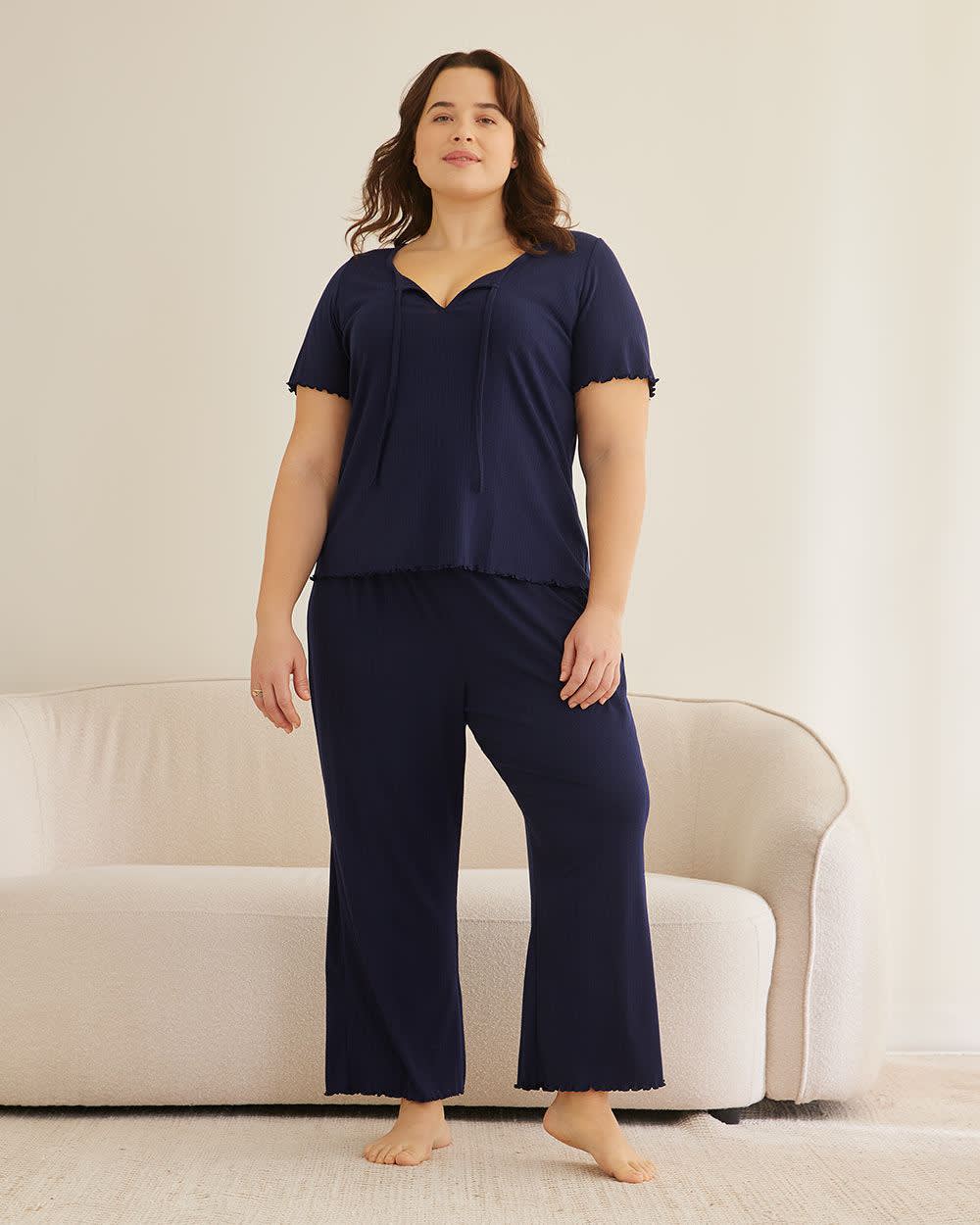 Straight Leg Ribbed Pyjama Pant ti Voglio Penningtons