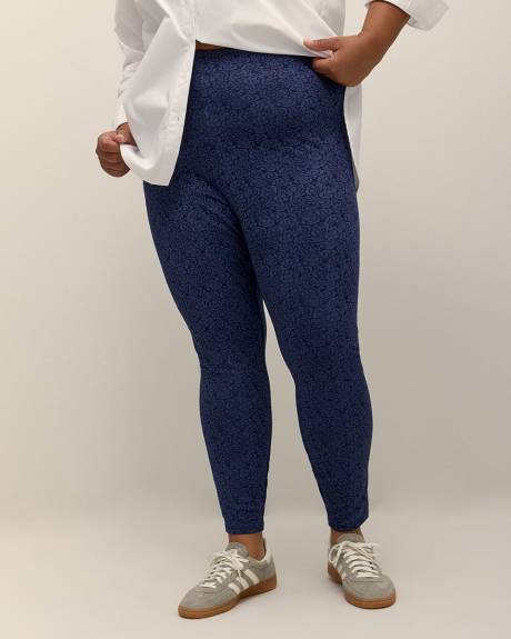 Legging tendance au fini texturé fleuri