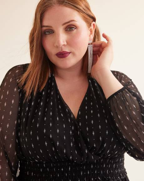 Robe longue cache-coeur en maille avec ourlet asymétrique