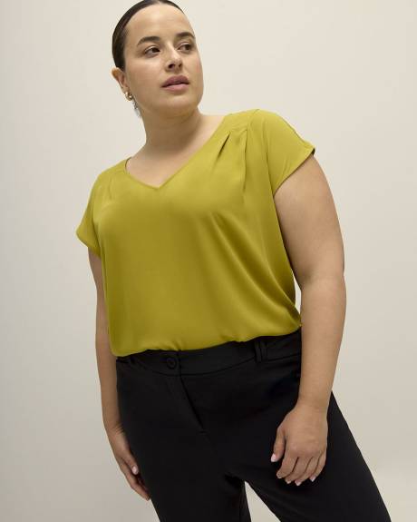 Blouse légère bimatière, tissu responsable