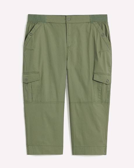 Cotton Capri with Ribbed Waistband