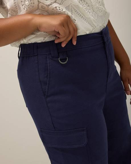 Blue Wide-Leg Casual Cargo Pant