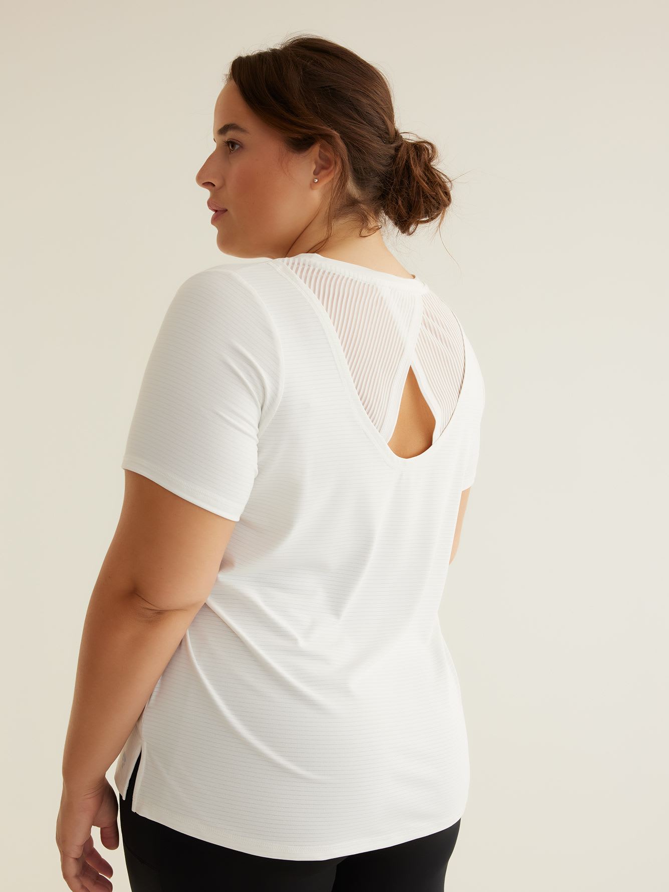 Short-Sleeve Tee with Crisscross Mesh Back - Active Zone