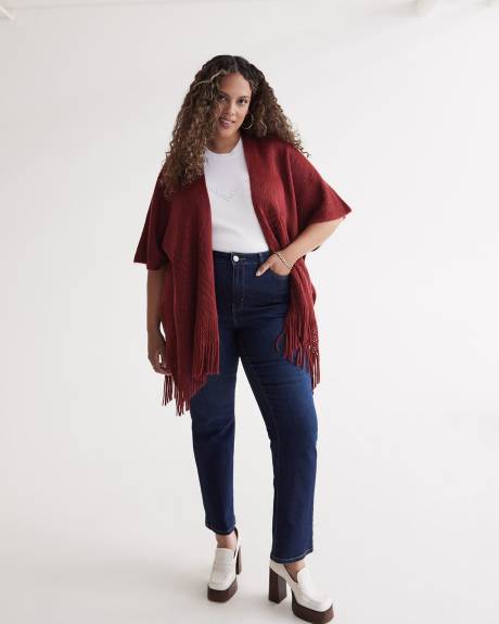 Châle en tricot avec franges