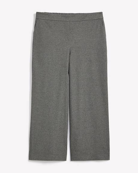 Striped Ponte de Roma Wide-Leg Pant