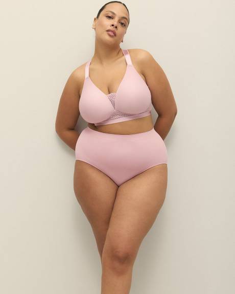 Wireless Lilac T-Shirt Bra with Lace Insert - ti Voglio
