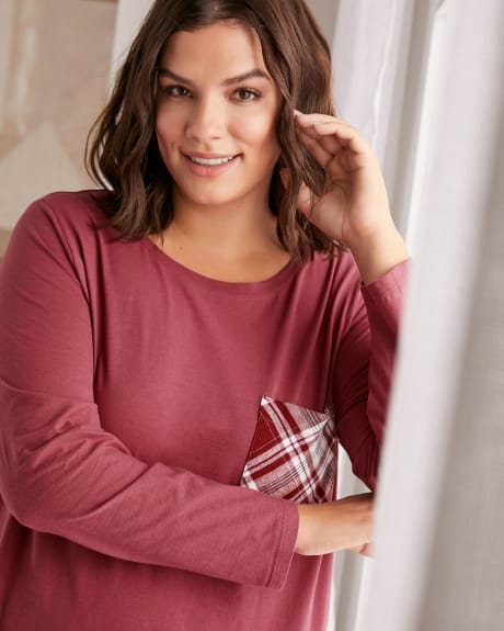 Long-Sleeve Sleepshirt In Cotton And Flannel - tiVOGLIO