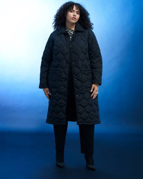 Responsible, Long Black Quilted Jacket - Addition Elle