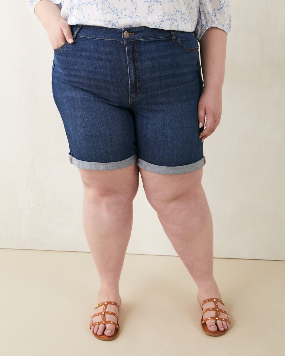 Responsible Rolled Cuff Denim Shorts Medium Wash d C JEANS