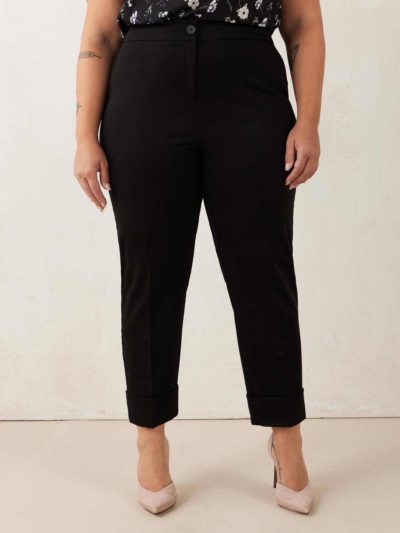 Straight Ankle Leg Pant with Cuffs