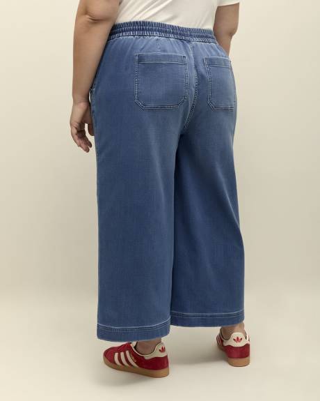 Responsible, Wide-Leg Cropped Knit Denim Pant - d/C JEANS