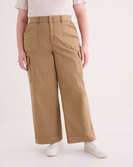 Cotton Wide-Leg Cargo Pant