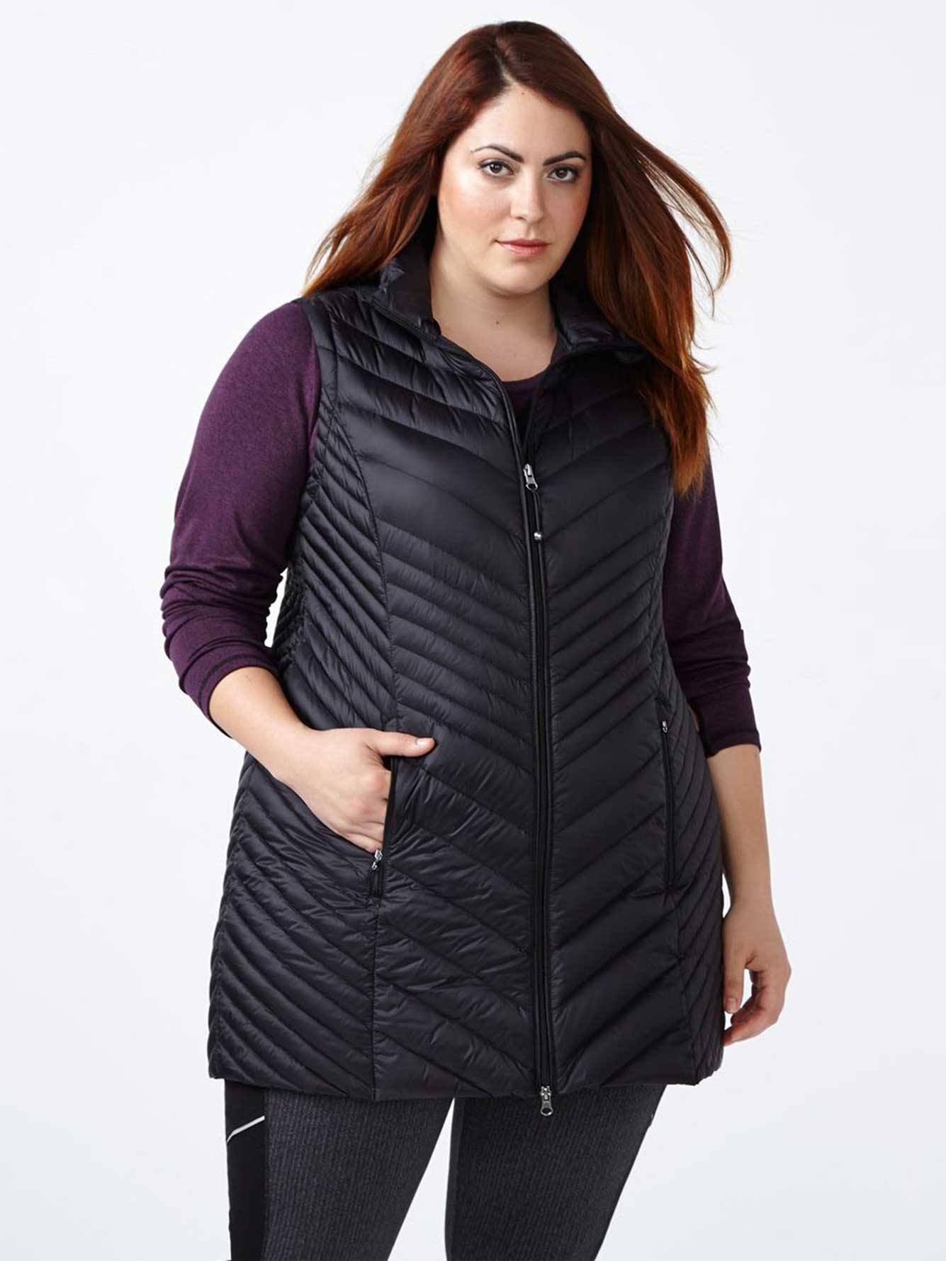 ActiveZone Long PlusSize Packable Vest Penningtons