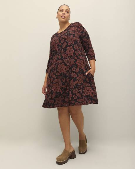 Responsible, Floral Knit Swing Dress