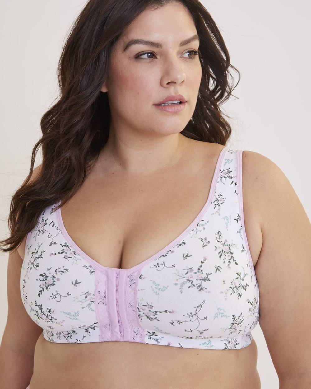 Plus Size】Front Clasp Cotton Bra for Women Thin Bralette Big Cup