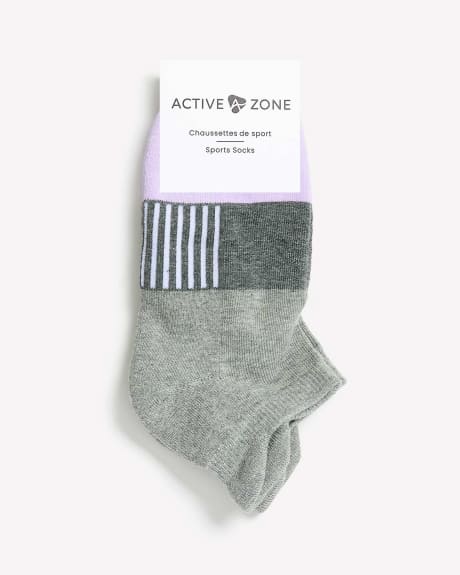 Ankle Sport Socks with Horizontal Stripes - Active Zone