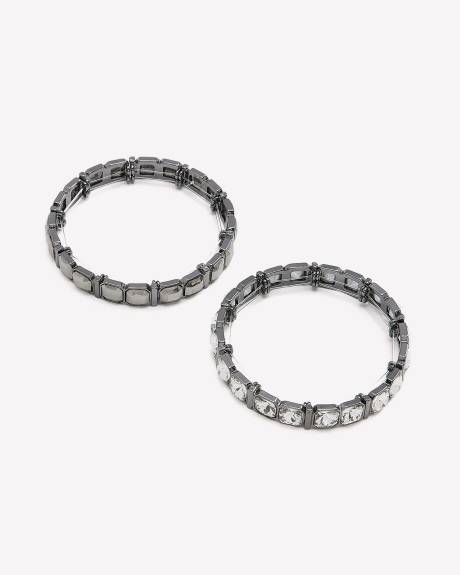 Stretch Stone Bracelets, Set of 2