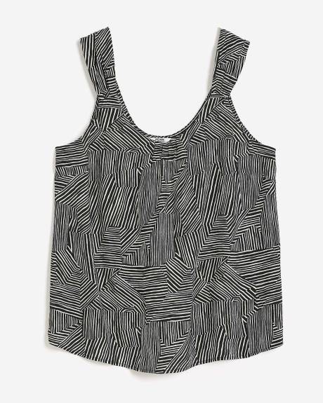 Blouse évasée à bretelles larges, tissu responsable