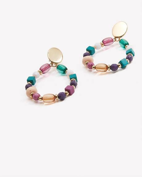 Boucles d'oreilles en forme de goutte d'eau avec billes