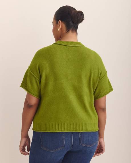 Relaxed Crewneck Short-Sleeve Sweater