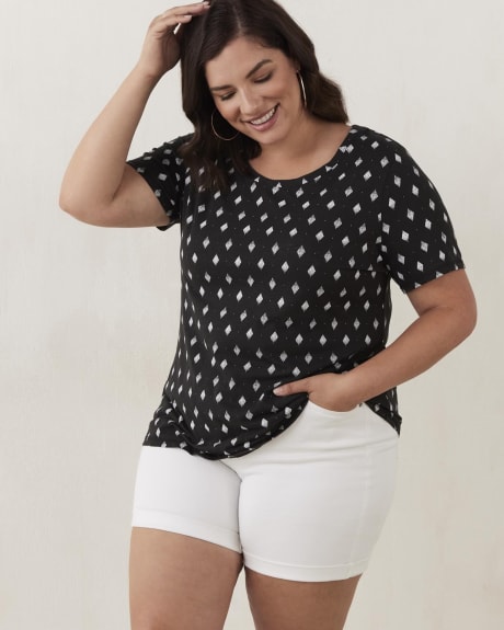 Printed Crew-Neck Curvy Tee - In Every Story