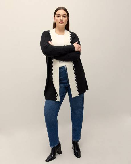Cardigan tunique en mailles torsadées