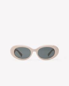 White Oversized Round Retro Sunglasses